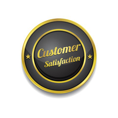 Customer Satisfaction Golden Black Vector Icon