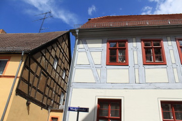 Fachwerkhäuser am Uebigauer Markt
