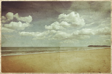 Old postcard style, Beach