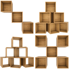 set boxes wood