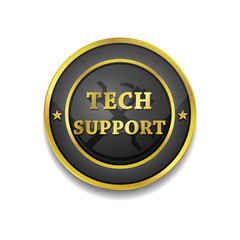Tech Support Glossy Shiny Circular Vector Button