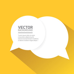 flat white speech bubble on orange background