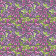 Seamless Floral Flower Swirl Pattern Background
