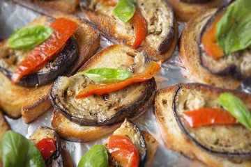 Aubergine bruschetta