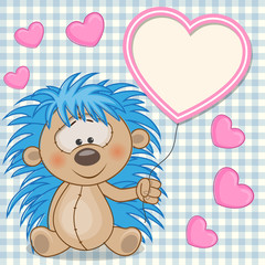 Hedgehog with heart frame
