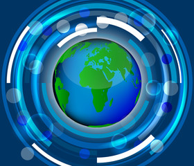 Background with globe, internet concept of global business