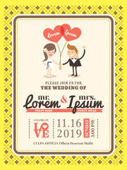Cartoon Wedding invitation card template
