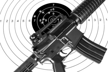 Rifle and shooting target