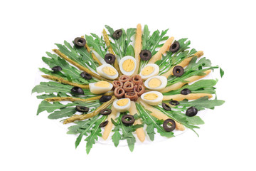 Asparagus salad with anchovies.