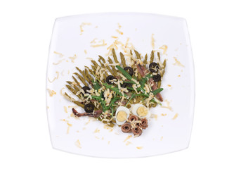 Asparagus salad with anchovies.