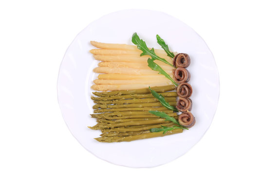 Asparagus salad with anchovies.