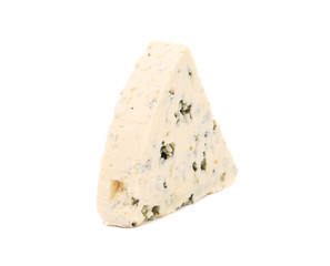Slice of dor blue cheese.