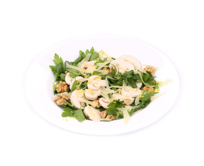 Close up of mushroom salad.