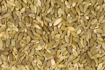 Close up of pumpkin seeds.