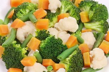 Close up of salad with broccoli.