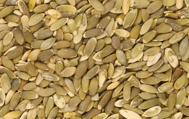 Close up of pumpkin seeds.
