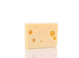 Close up of cheese slice.