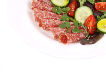 Salad with salami.