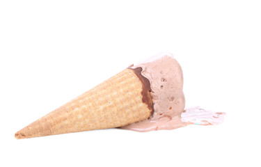 Chocolate ice-cream in cone.