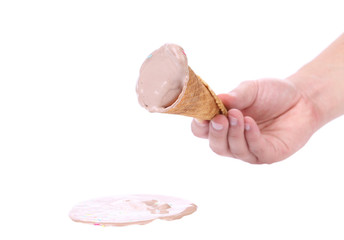 Chocolate ice-cream in cone.