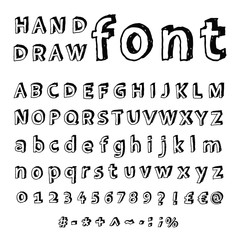 Font, Hand drawn illustration.