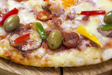 Sausage pizza - close-up.