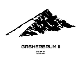 Outline vector illustration of Gasherbrum II