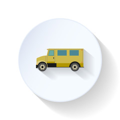Postal vehicle flat icon