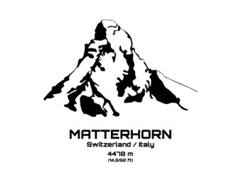 Outline vector illustration of Mt. Matterhorn