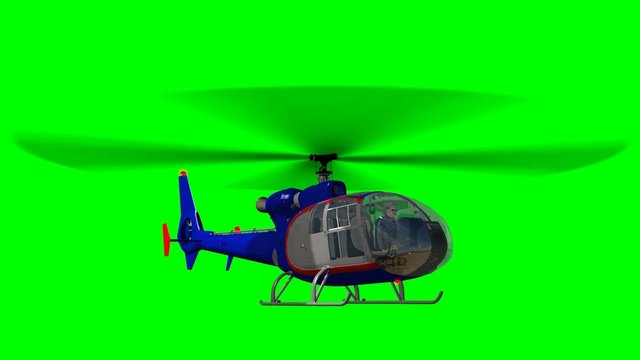 Eurocopter SA 341/342 Gazelle in fly - green screen
