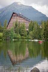 Fototapeta premium Hotel Patria near tarn Strbske Pleso at High tatras, Slovakia