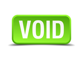 Void green 3d realistic square isolated button