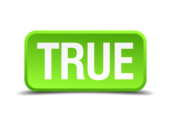 True green 3d realistic square isolated button