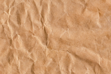 Brown Kraft Paper Bag Crushed Crumpled Smeared Grunge Texture