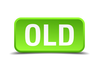 Old green 3d realistic square isolated button