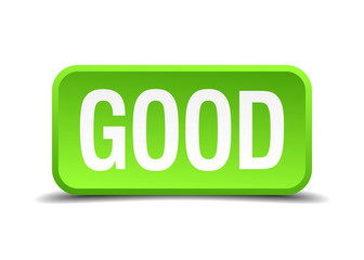 Good green 3d realistic square isolated button
