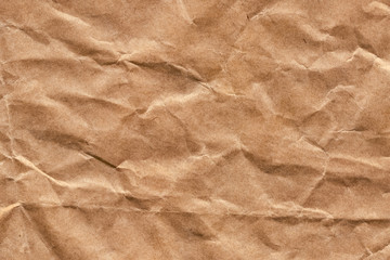 Brown Kraft Paper Bag Crushed Crumpled Smeared Grunge Texture