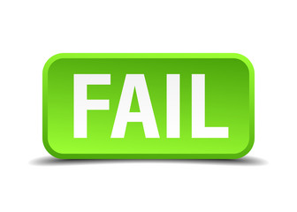 Fail green 3d realistic square isolated button
