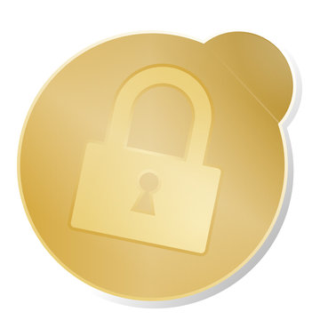 button icon ssl  gold metallic isolated