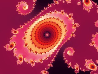 Decorative fractal spiral in a pink colors