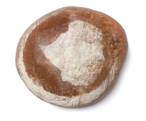A loaf of bread with rye flour in the shape of Zimbabwe