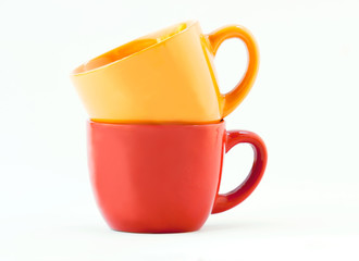 two coffee, tea cups