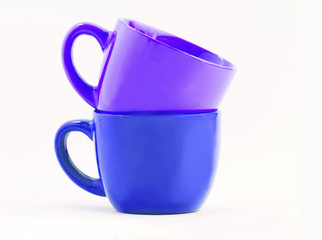 two coffee, tea cups