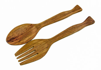 wooden fork and spoon set