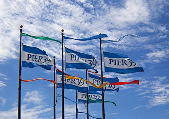 Pier 39 flags in San Francisco