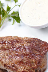 steak with sauce