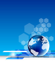 Abstract tech background with globe