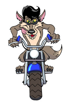 recommend clip art: Wolf Motocycle