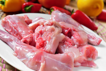 raw rabbit meat