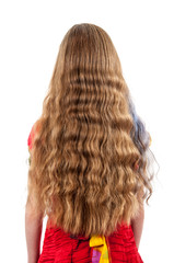 back of girl with beautiful long hair